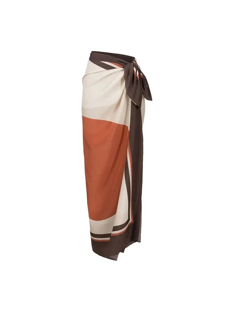 Luxury Reversible Swimsuit with Hermes-Inspired Print