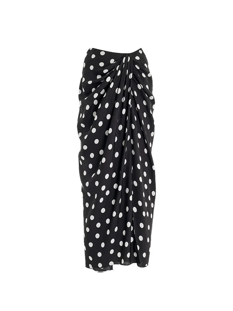 Bikini Set with Polka Dot Wrap Skirt