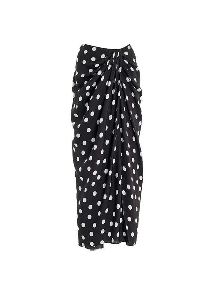 Bikini Set with Polka Dot Wrap Skirt
