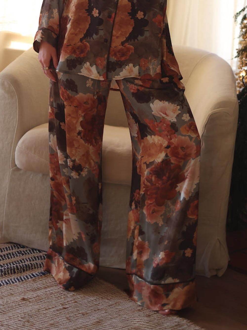 Modern Unique Print Button Down Oversized Blouse