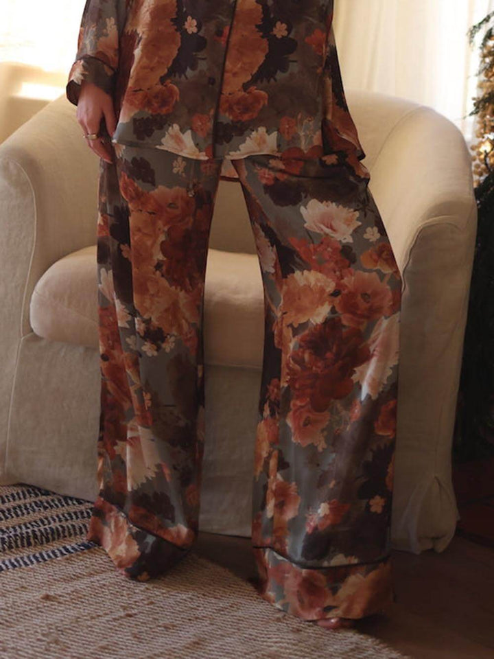 Modern Unique Print Button Down Oversized Blouse