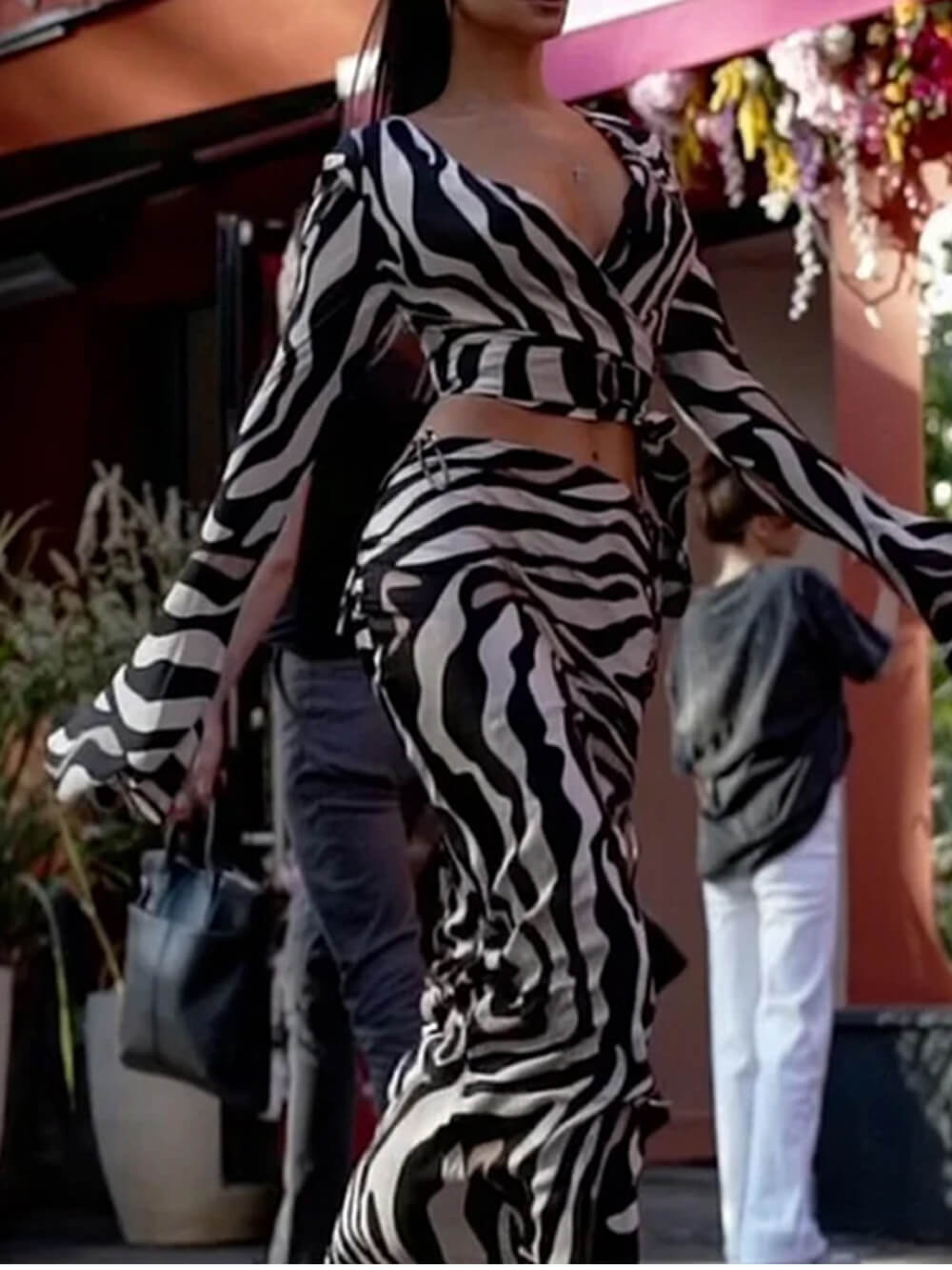 Trendy Print Zebra Suit