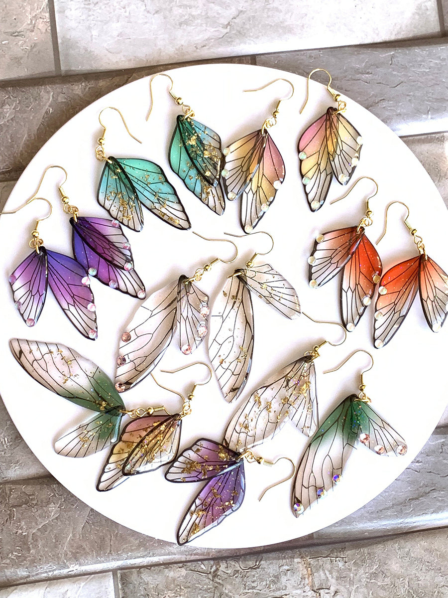 Butterfly Wing Earrings - Crystal Fairy Wing