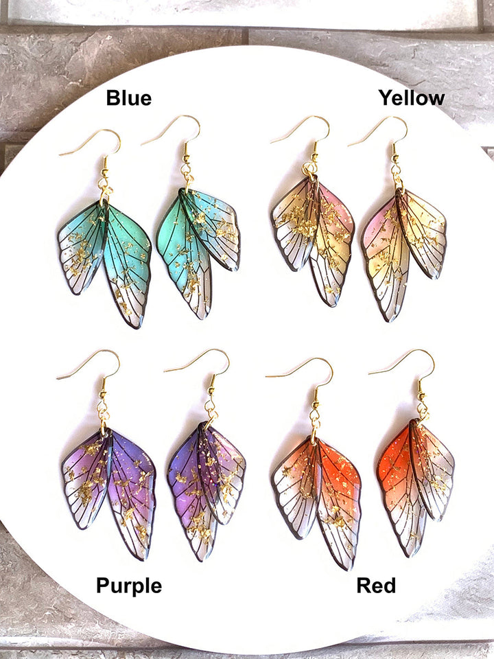 Butterfly Wing Earrings - Crystal Fairy Wing