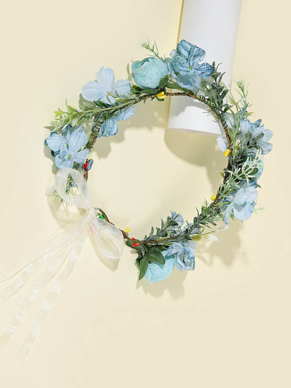 Bridal Flower Crown - Dusty Blue Rose Wreath