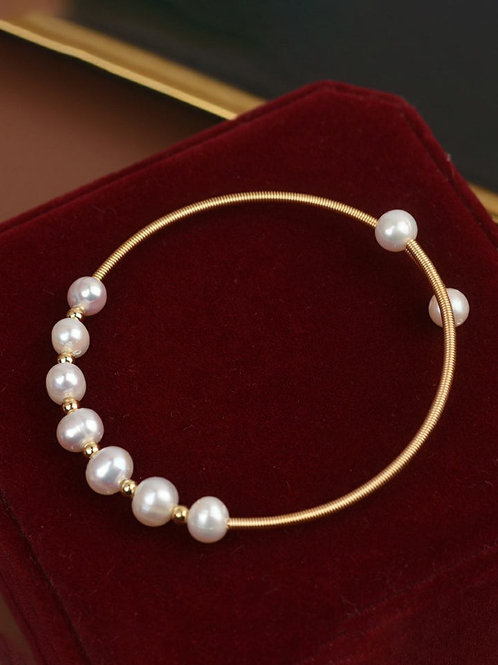 Adjustable Delicate Natural Pearl Cuff Bracelet