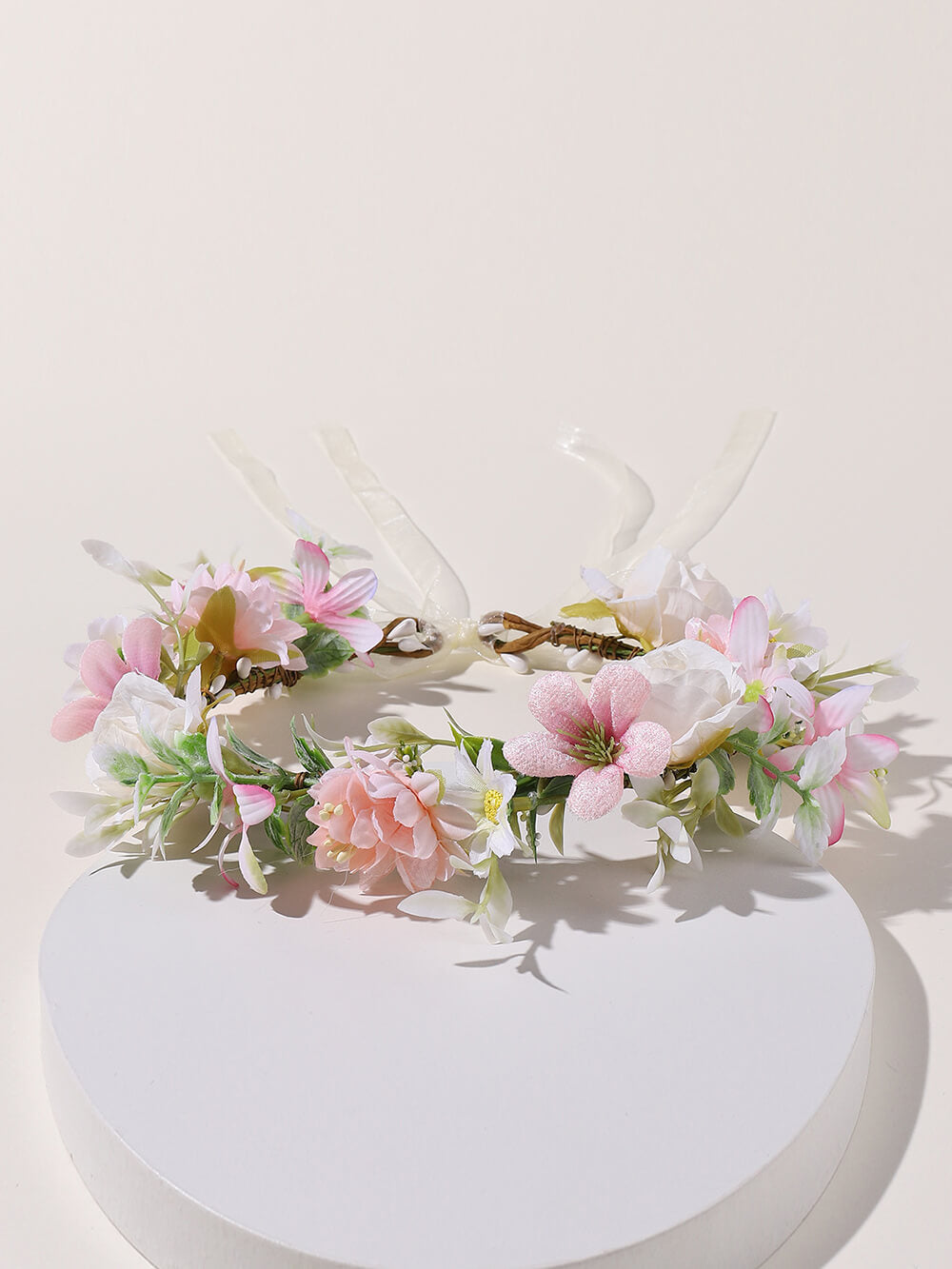 Bridal Flower Crown - Dusty Rose Lily & Malus