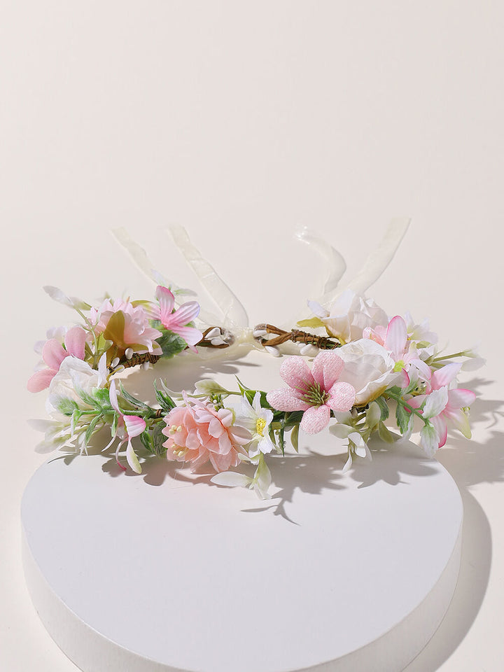 Bridal Flower Crown - Dusty Rose Lily & Malus