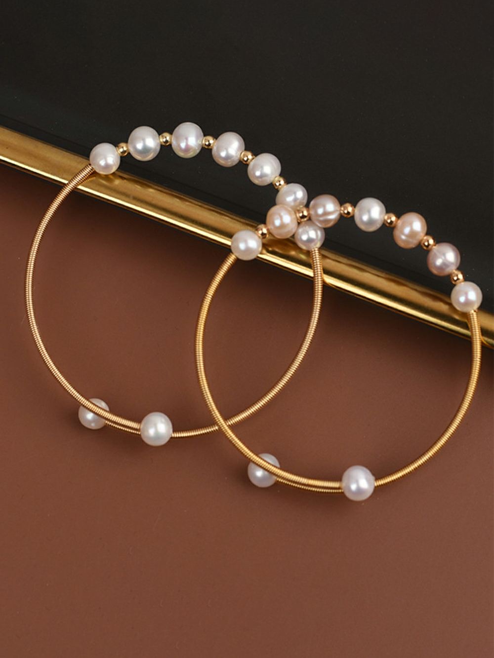 Adjustable Delicate Natural Pearl Cuff Bracelet
