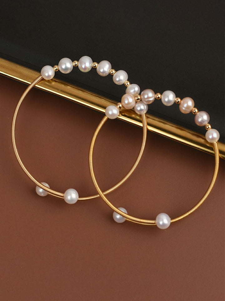 Adjustable Delicate Natural Pearl Cuff Bracelet