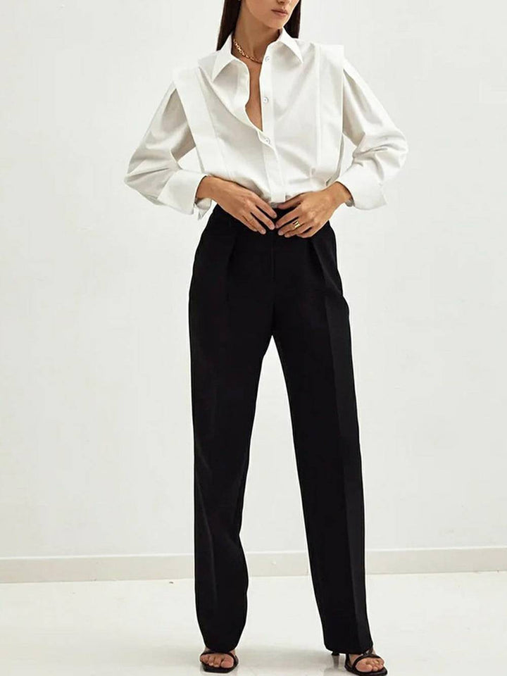 Long Sleeve with Pleated Detailing Top