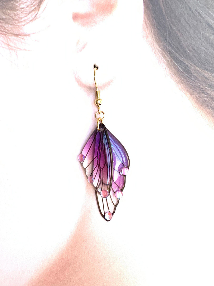 Butterfly Wing Earrings - Crystal Fairy Wing