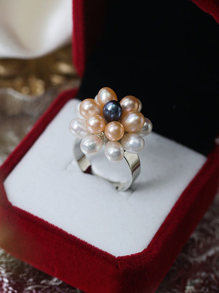 Natural Pearl Rice Bead Adjustable Open Ring