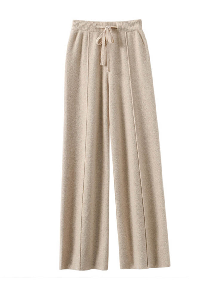 3D Seam Drawstring Cotton Long Pants