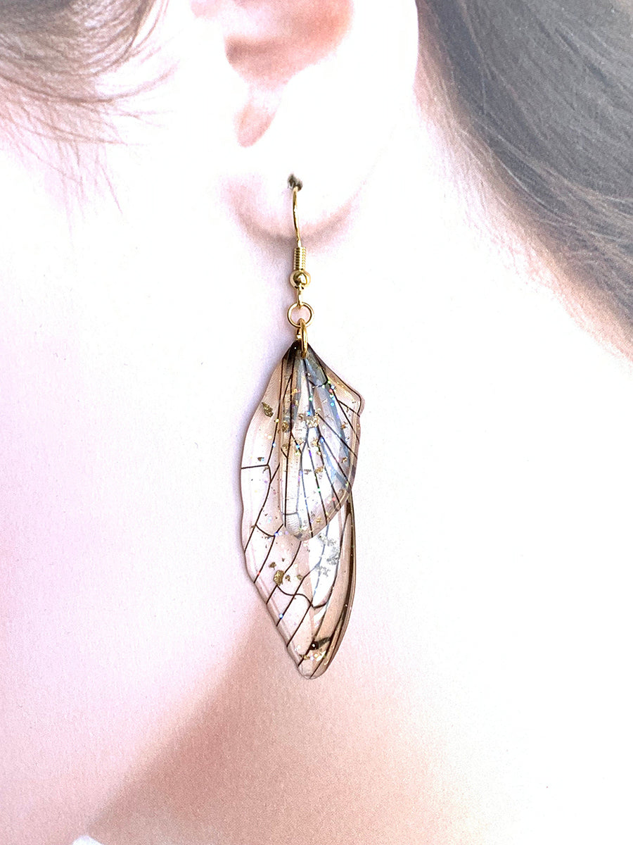 Butterfly Wing Earrings - Crystal Fairy Wing