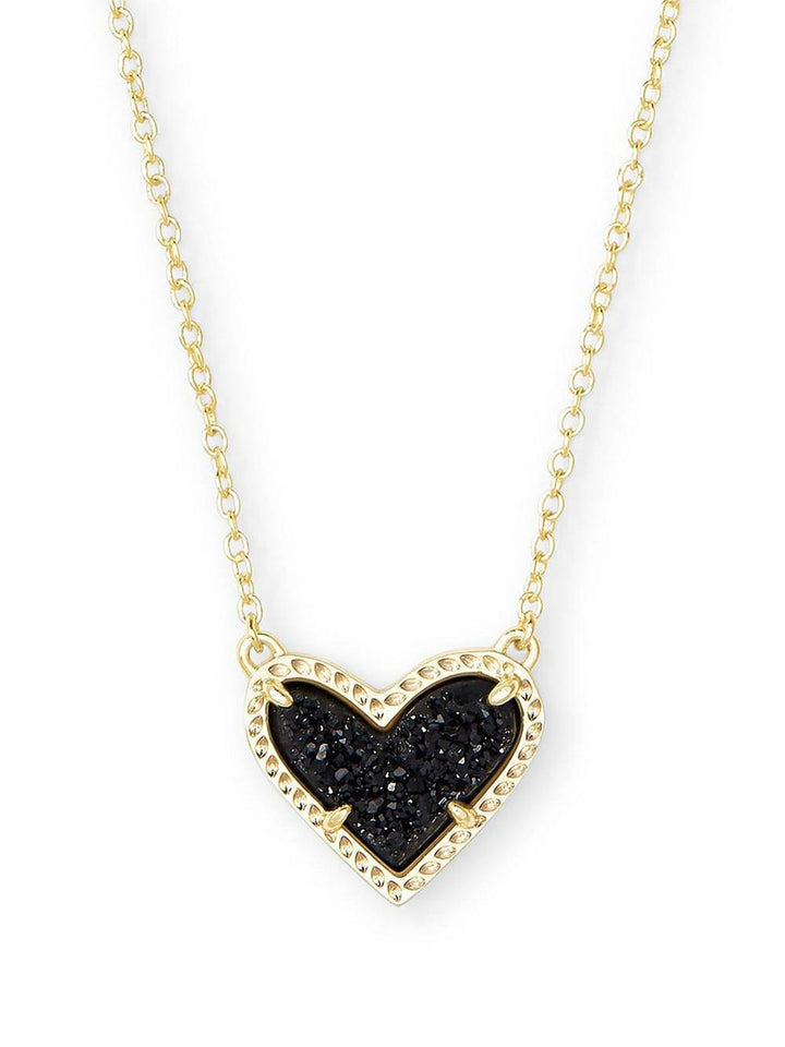 Adjustable Peach Heart Natural Stone Necklace