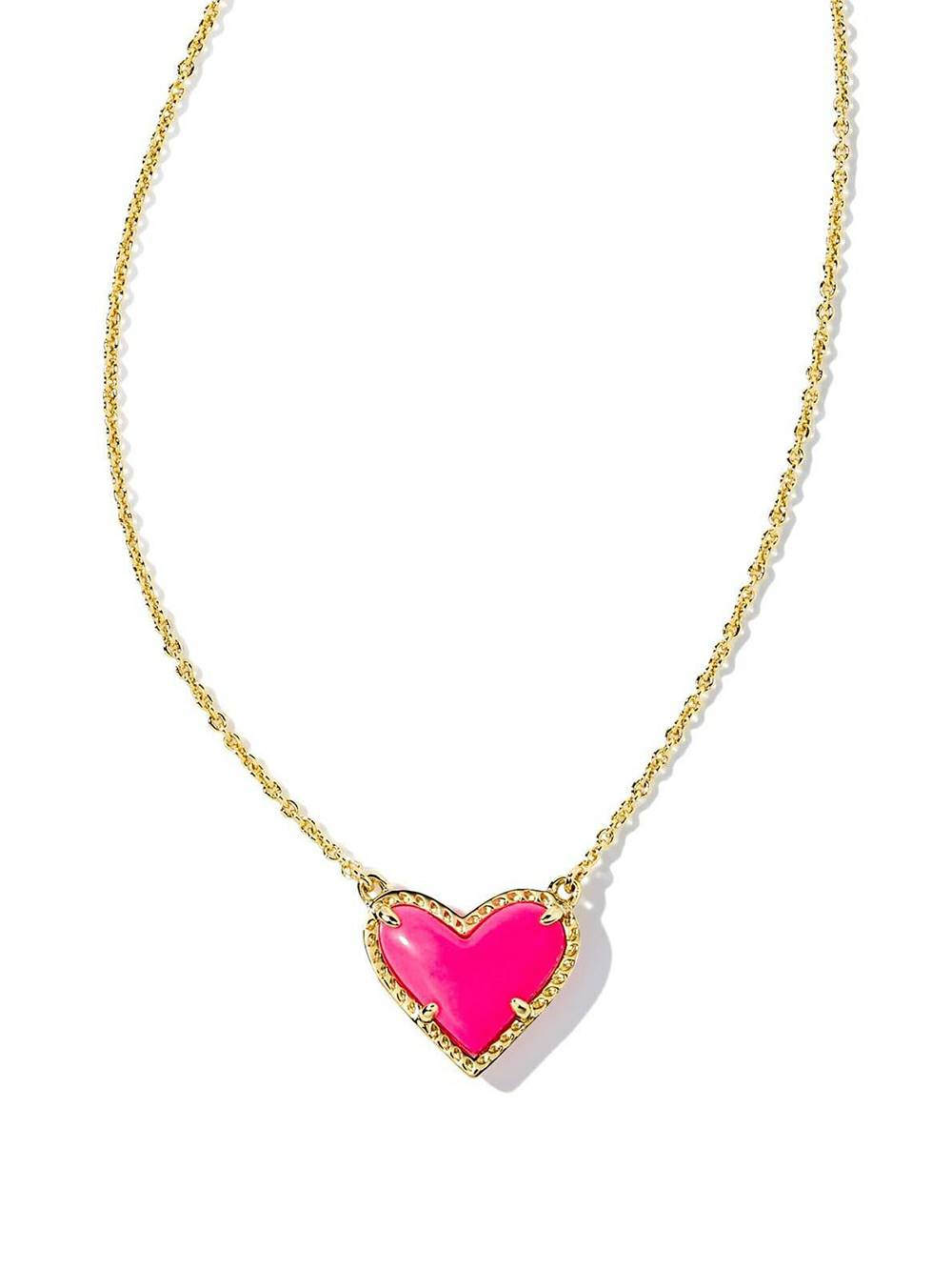 Adjustable Peach Heart Natural Stone Necklace
