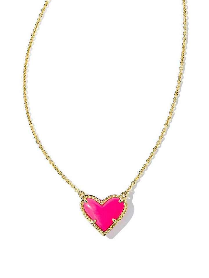 Adjustable Peach Heart Natural Stone Necklace