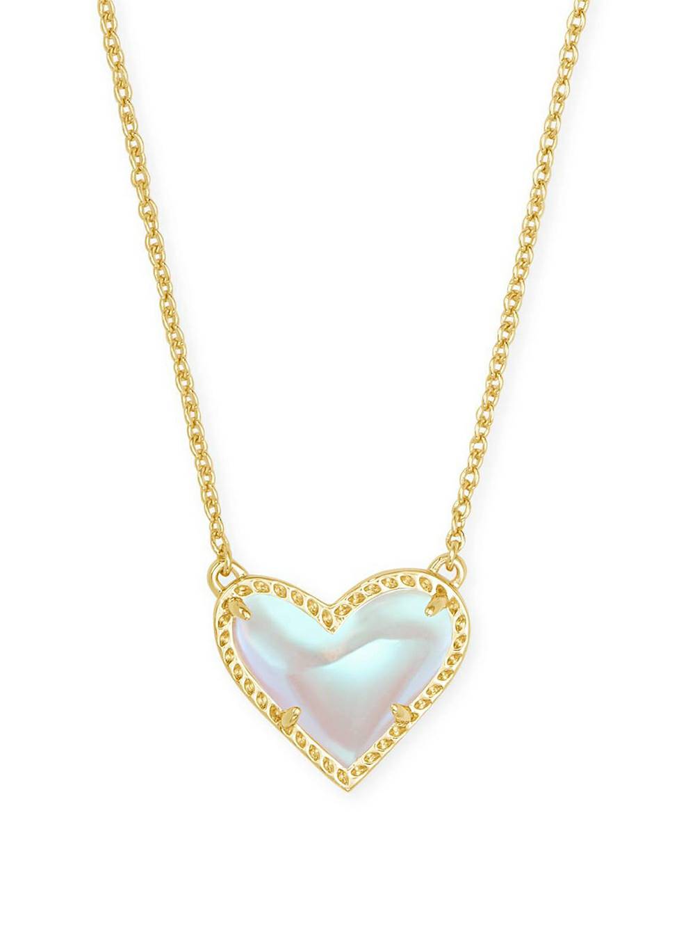 Adjustable Peach Heart Natural Stone Necklace