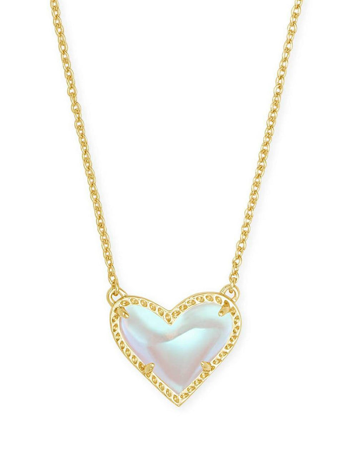 Adjustable Peach Heart Natural Stone Necklace