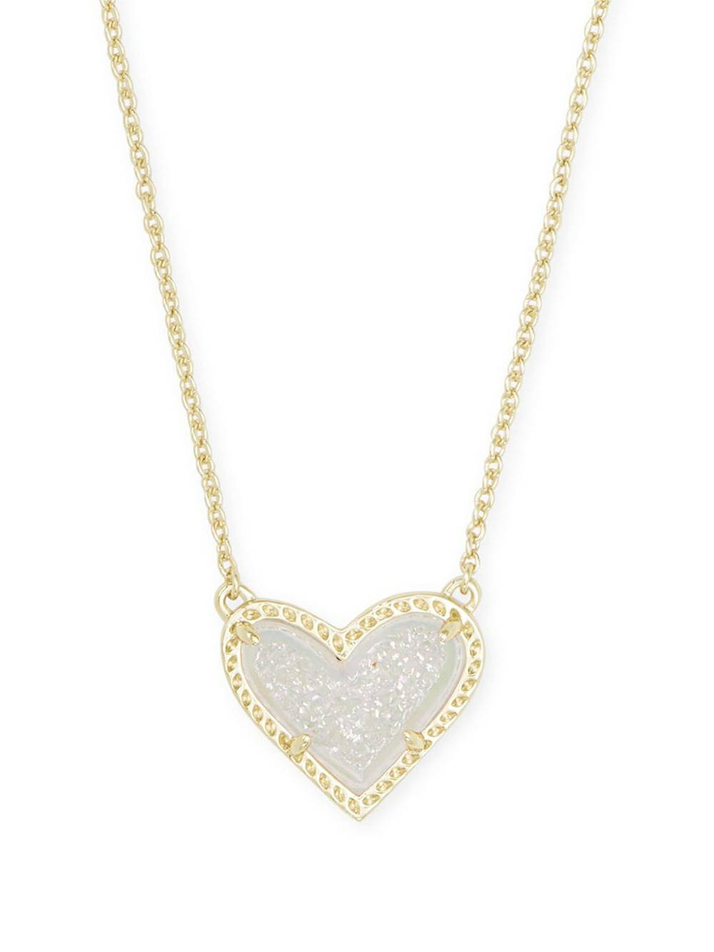 Adjustable Peach Heart Natural Stone Necklace
