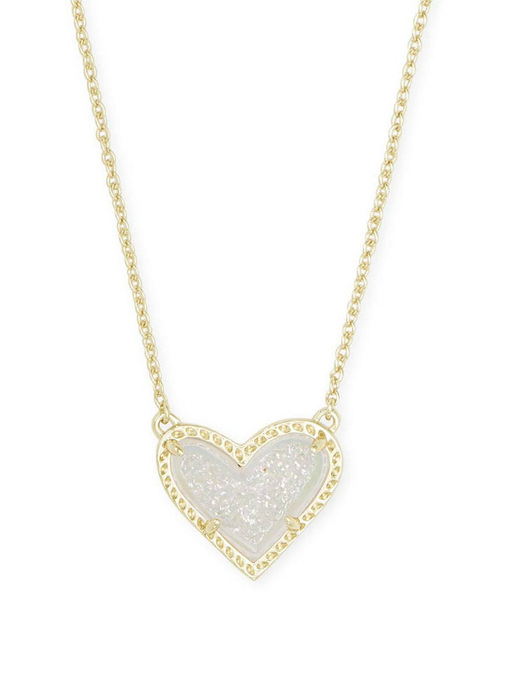 Adjustable Peach Heart Natural Stone Necklace