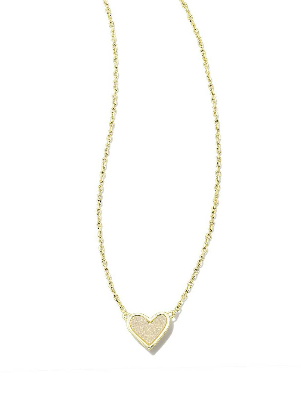 Adjustable Peach Heart Natural Stone Necklace