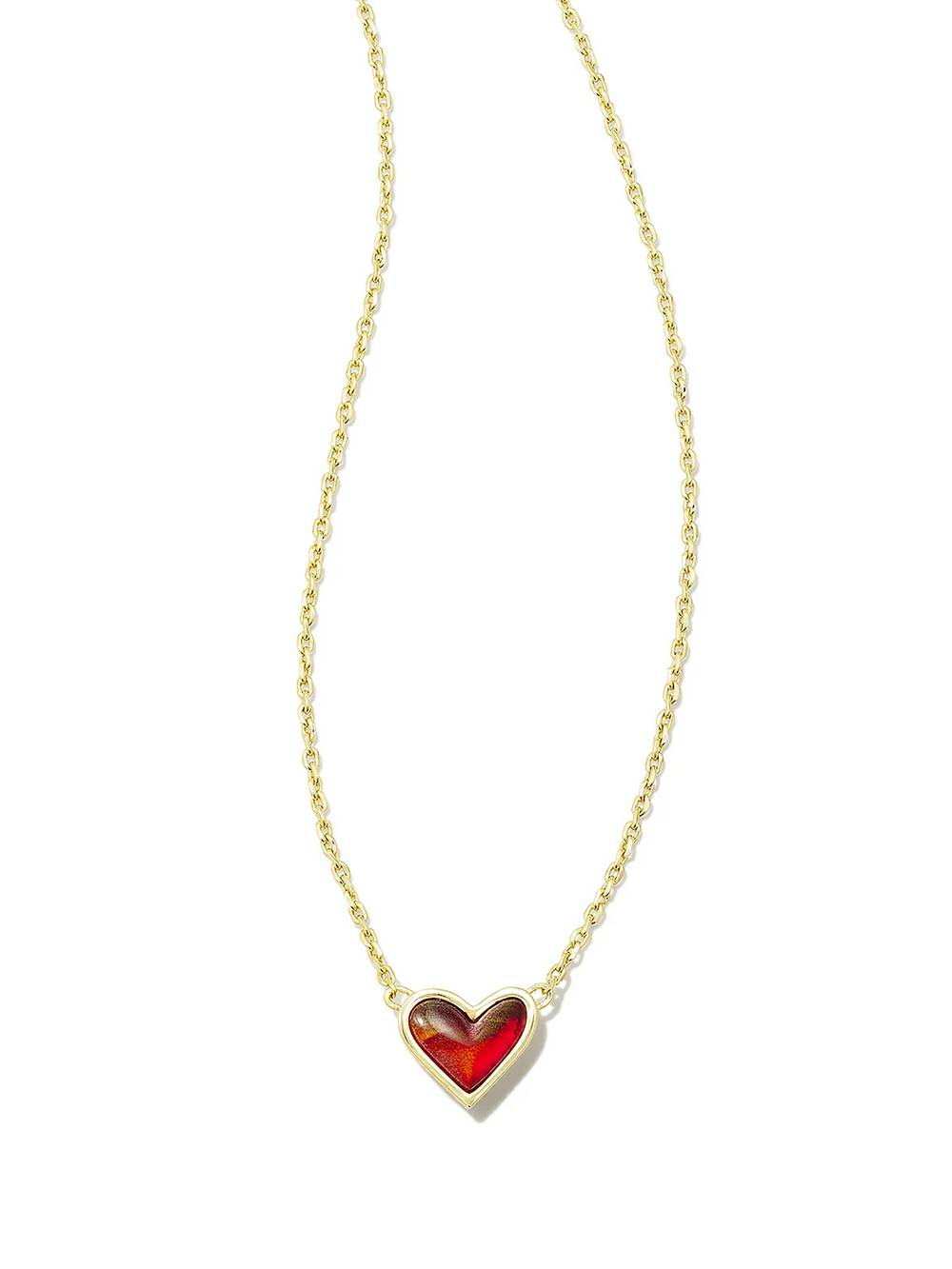 Adjustable Peach Heart Natural Stone Necklace