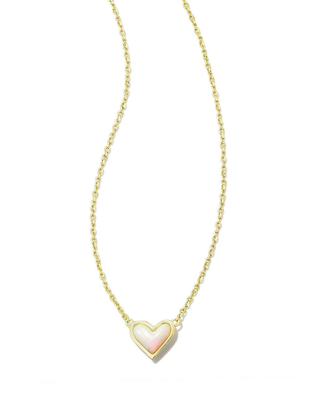 Adjustable Peach Heart Natural Stone Necklace