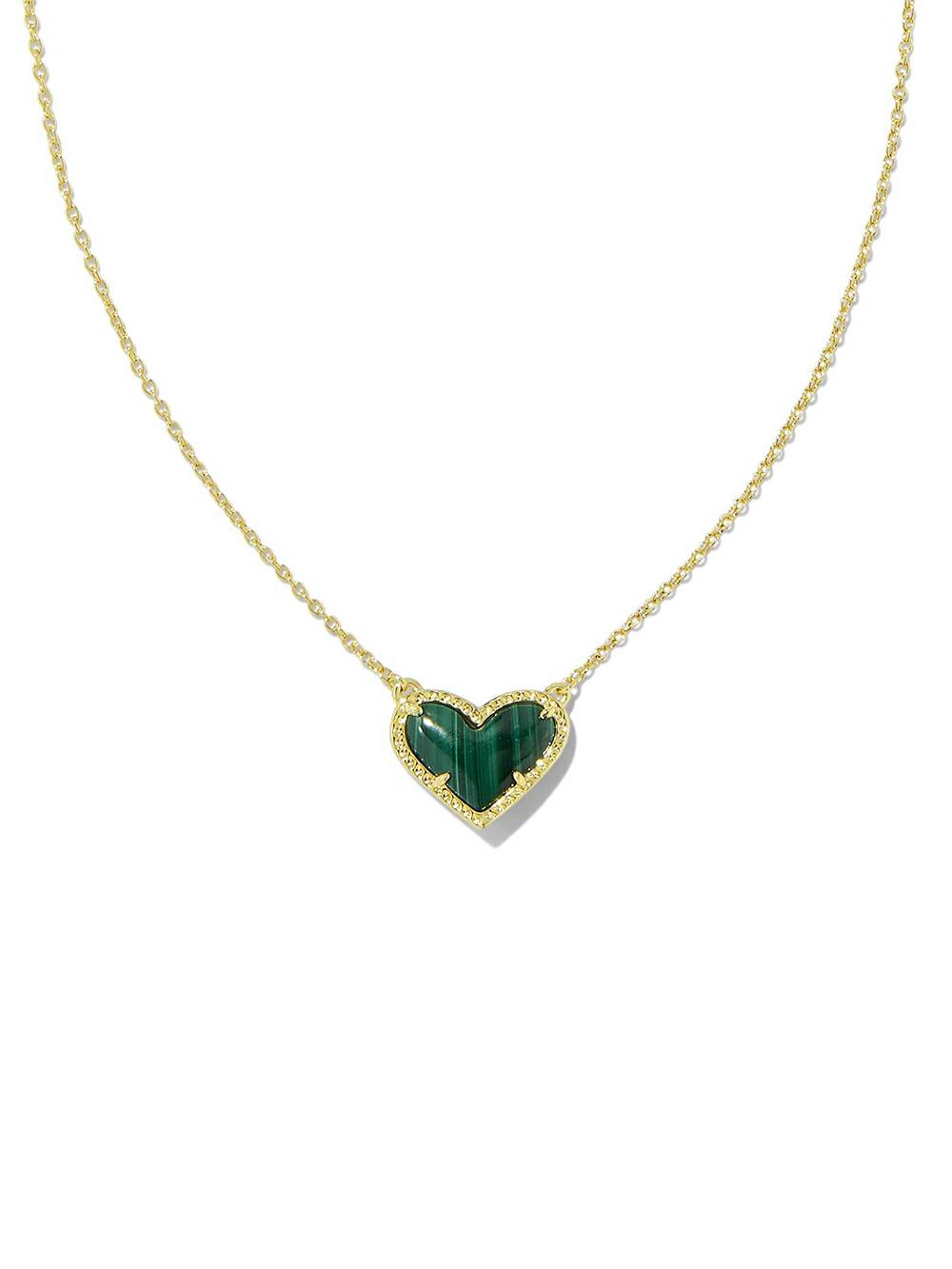 Adjustable Peach Heart Natural Stone Necklace