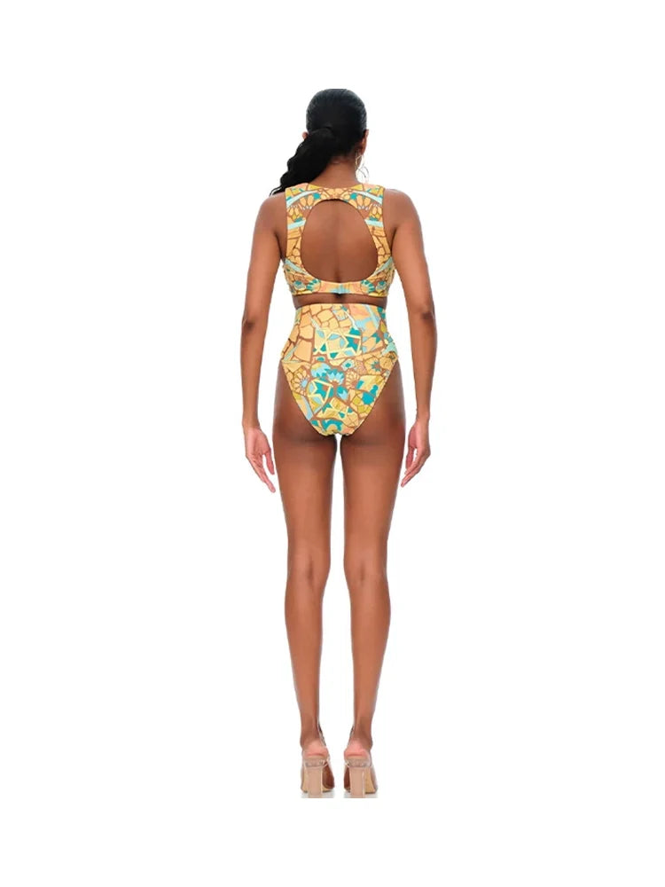 Boho Tassel Tribal Print Bikini Set
