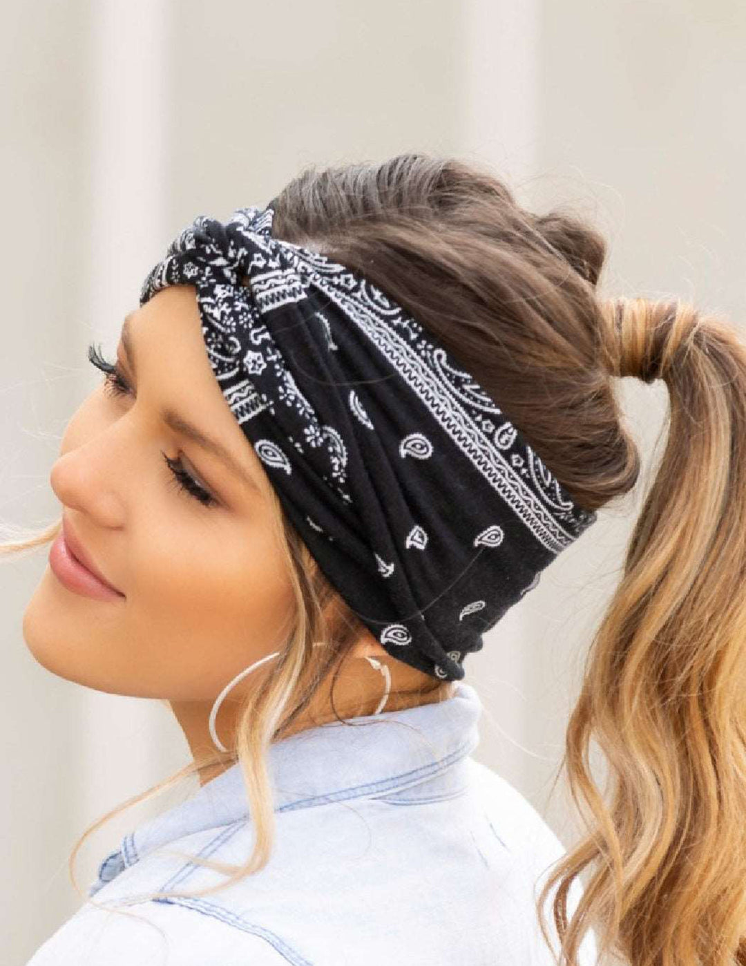 Paisley Boho Broadside Knot Headband