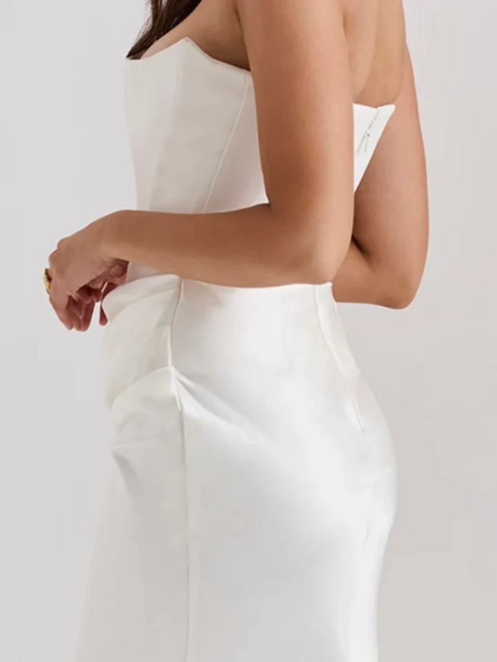 Ivory Strapless Corset Dress