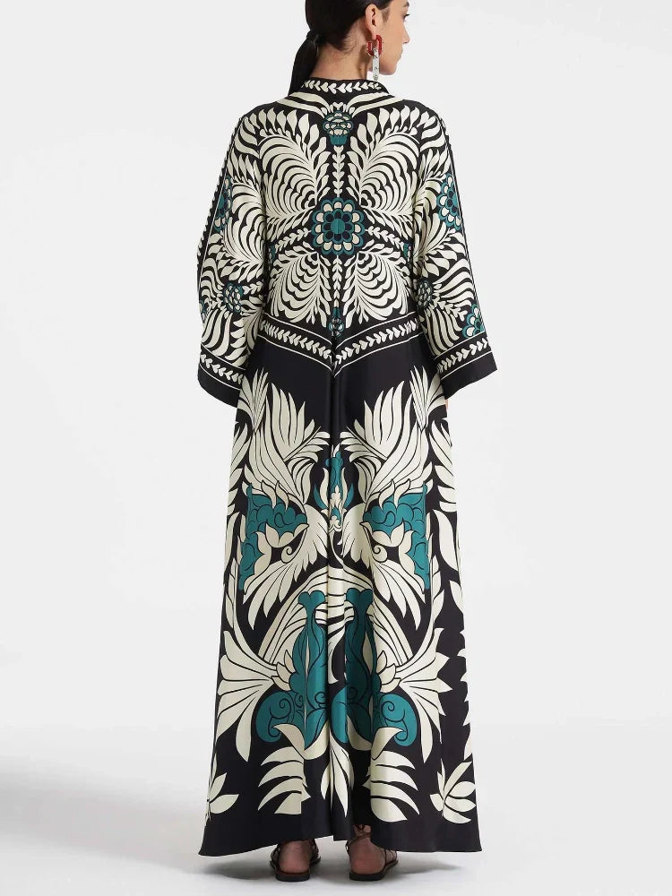 Magnifico Printed Maxi Dress - Black