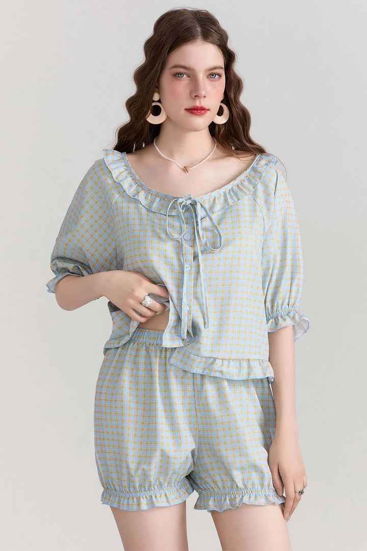The Romeo Sleep Set - Blue Plaid