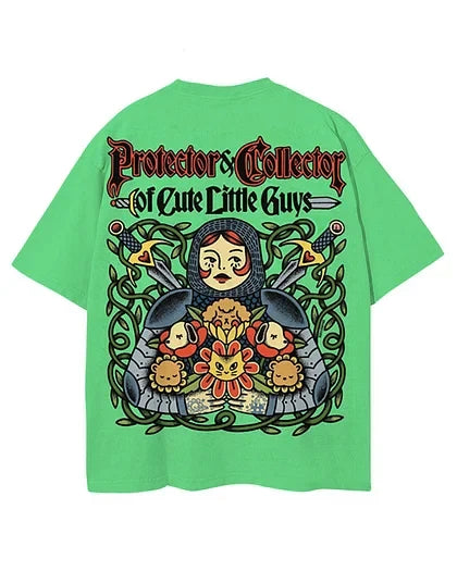 Cute Little Guys Print Short Sleeve T-Shirt
