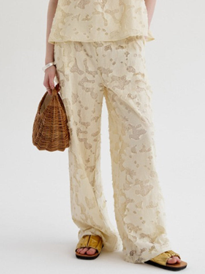 Hollow Lace Casual Long Pants