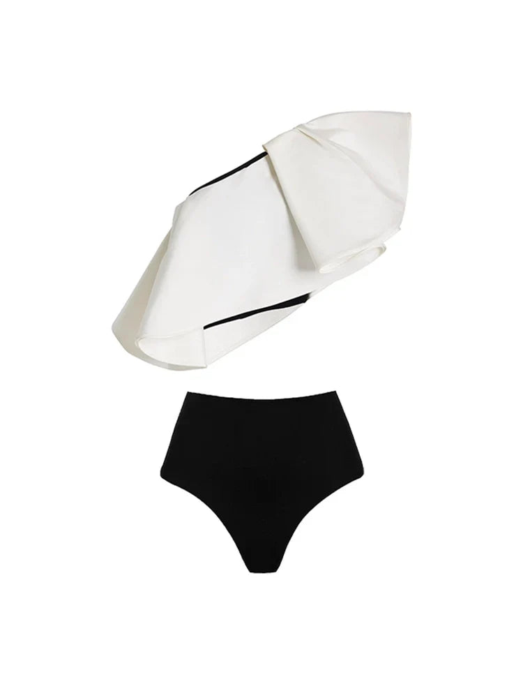 Bikini Set with Polka Dot Wrap Skirt