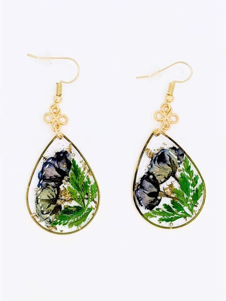 Blue Sulphureus Cosmos Resin Drop Earring