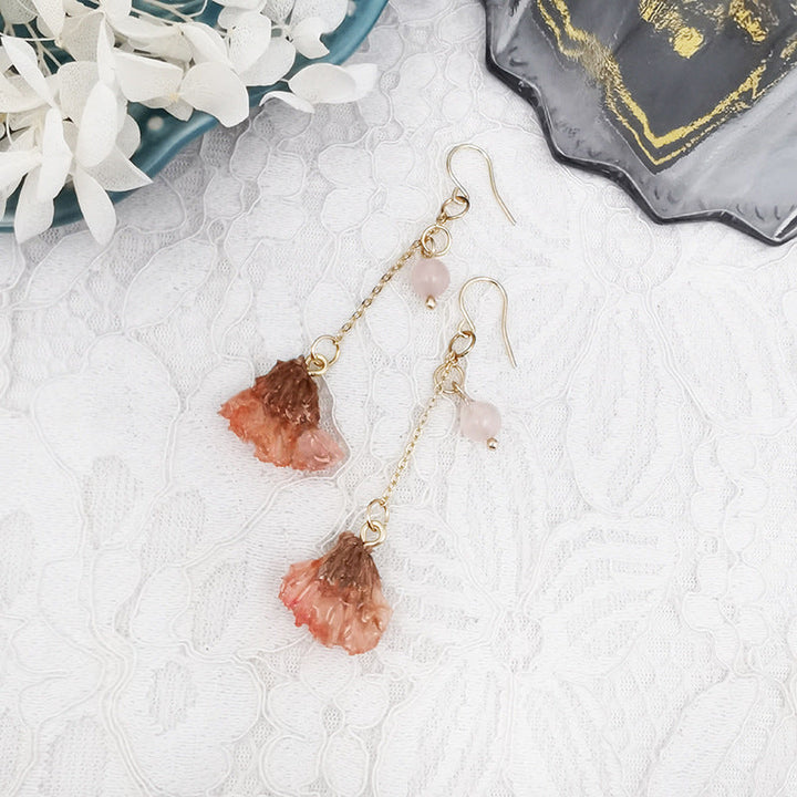 Resin Pressed Flower Earrings - Forget Me Not Buds With Stems