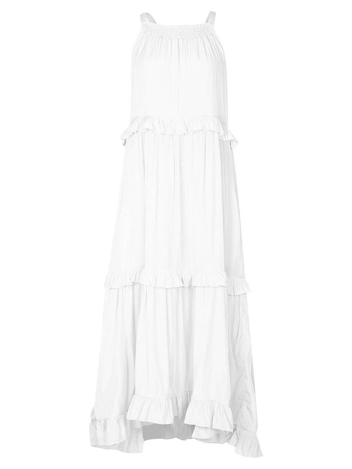 Irregular Cake Sleeveless Maxi Dress