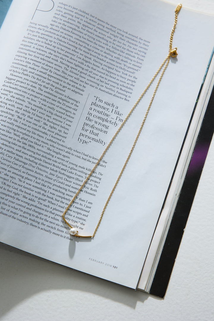 18k Gold Plated Luxe Pearl Necklace Gold