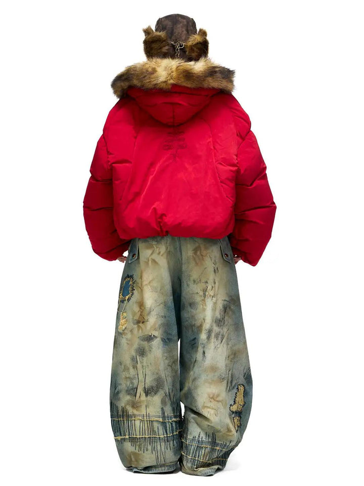 Plato-Dyed Embroidered Scimitar Jeans