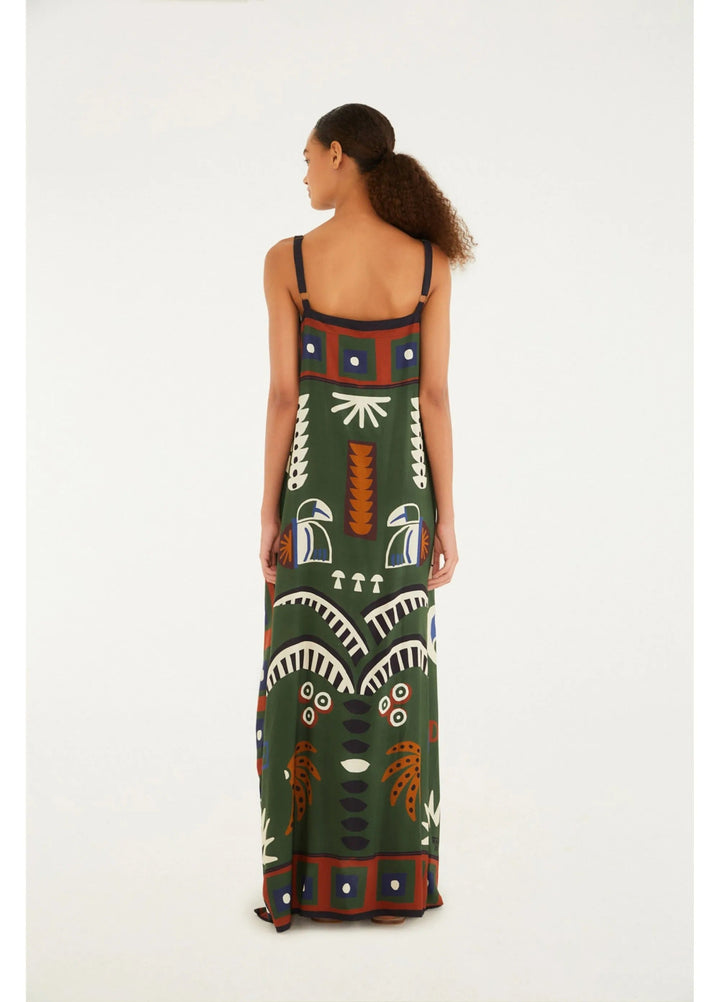 Scarf Print Midi Dress