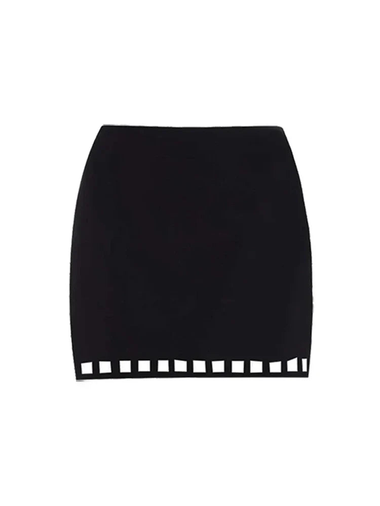 Sexy Cutout Swimsuit with Mini Skirt Set
