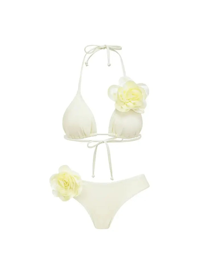 Halter 3D Floral Sexy Bikini Set