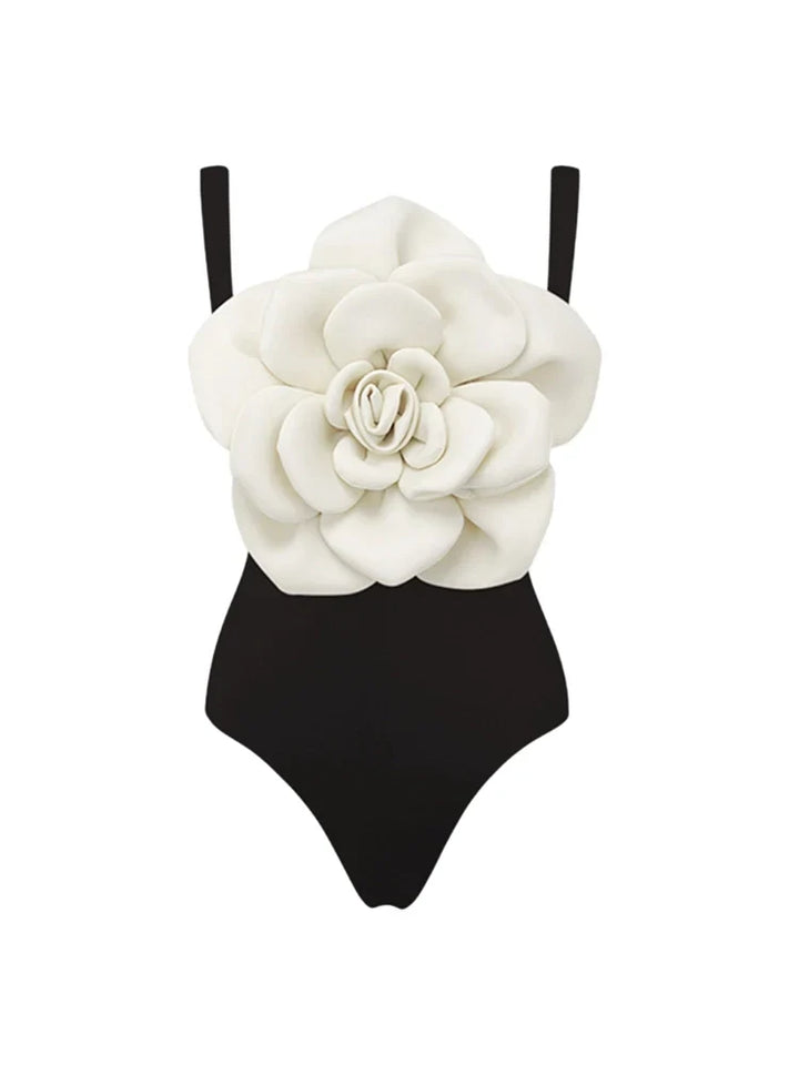 Floral Accent One-Piece Swimsuit Set