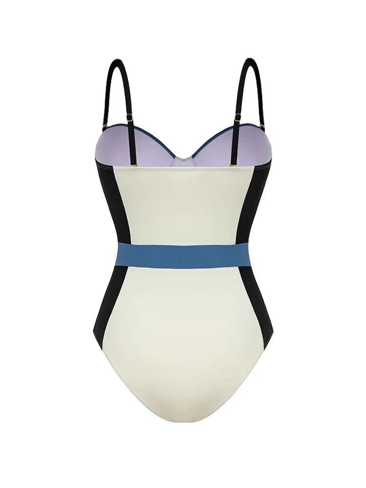Colorblock Structured One Piece Swimsuit