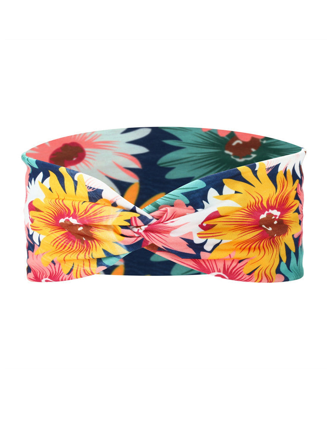 Twist Front Multicoloured Sunflowers Print Thin Hairband