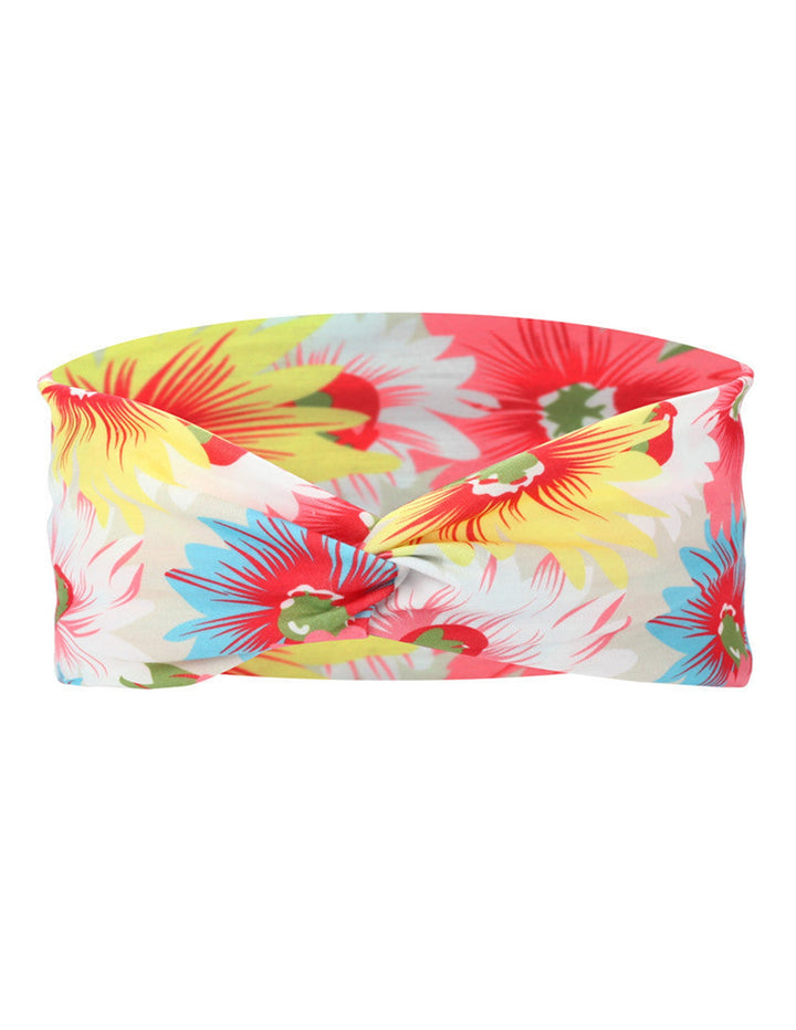 Twist Front Multicoloured Sunflowers Print Thin Hairband